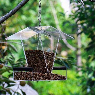 Outdoor Bird Poultry Feeder Automatic Acrylic Food Container Parrot Pigeon Splash Proof MTY