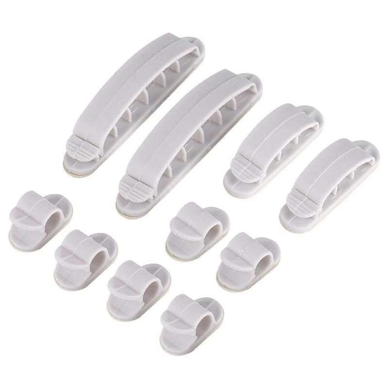 10 PCS Plastic Wire Fixing Clip -Adhesive Cable Winder