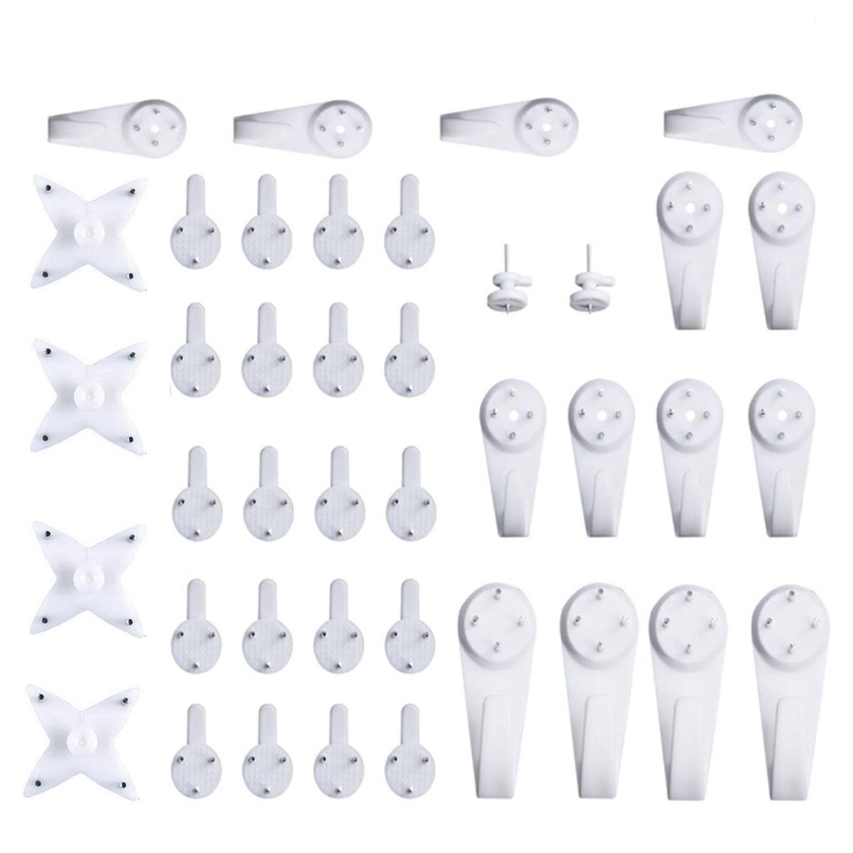 40Pcs Invisible Nail Screws Wall Hooks No Trace Picture Hangers Traceless Multi-function Art Painting Frame Hanger