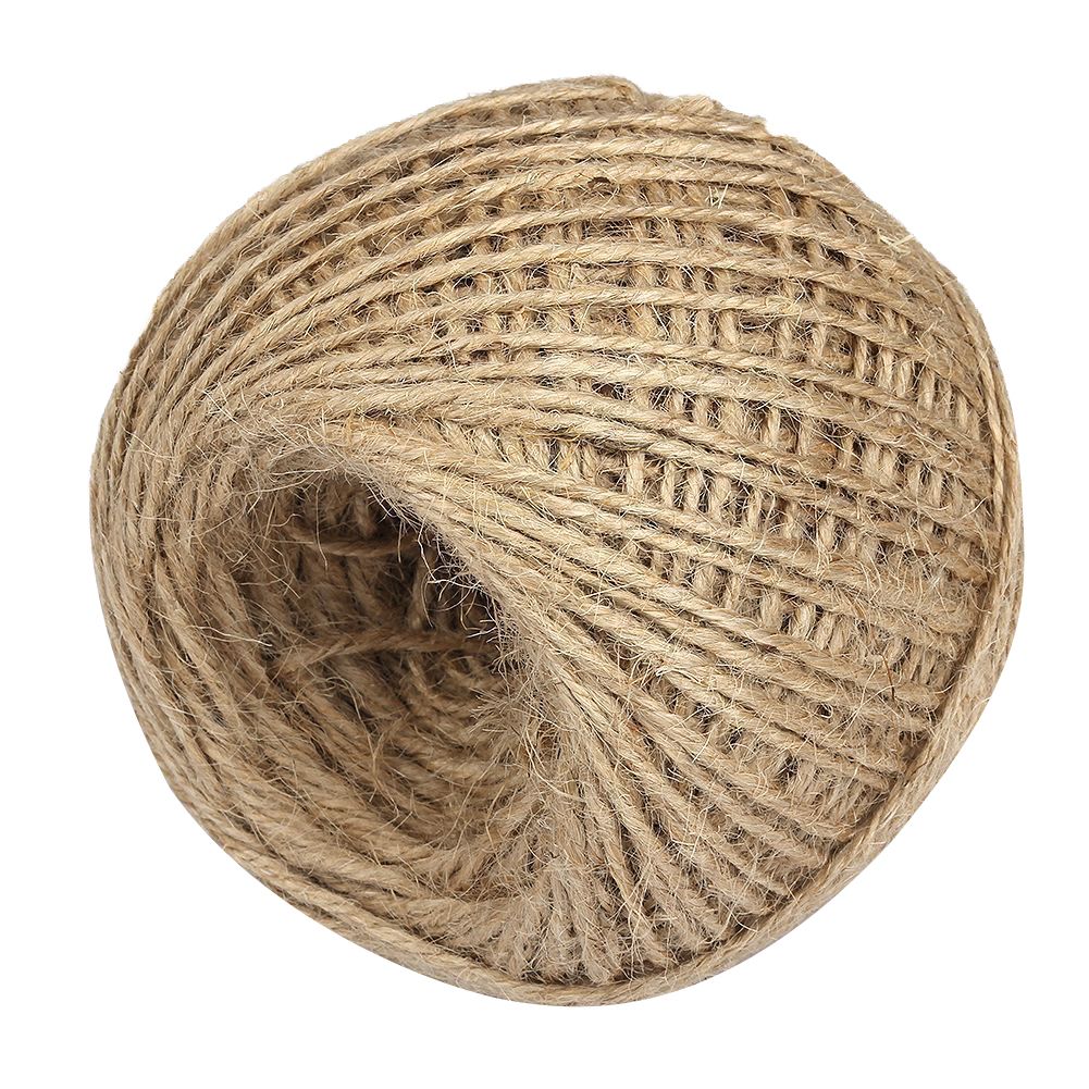 50m 2mm Twisted Natural Twine Burlap Hemp Rope-Linen Color