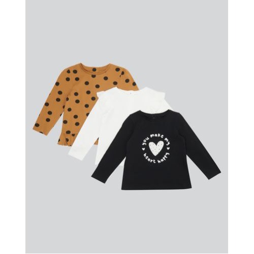 Long-sleeved Tops - Pack Of 3- Gold