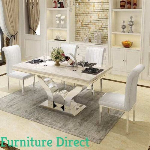 Magmun 6-Seater Marble Dining Furniture(Nationwide Delivery)