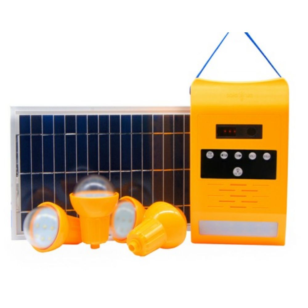 Solar Power Kit With Radio And 4Bulbs