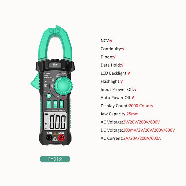 Smart Clamp Meter Ac Dc Clamp Meter Ture Rms Multimeter