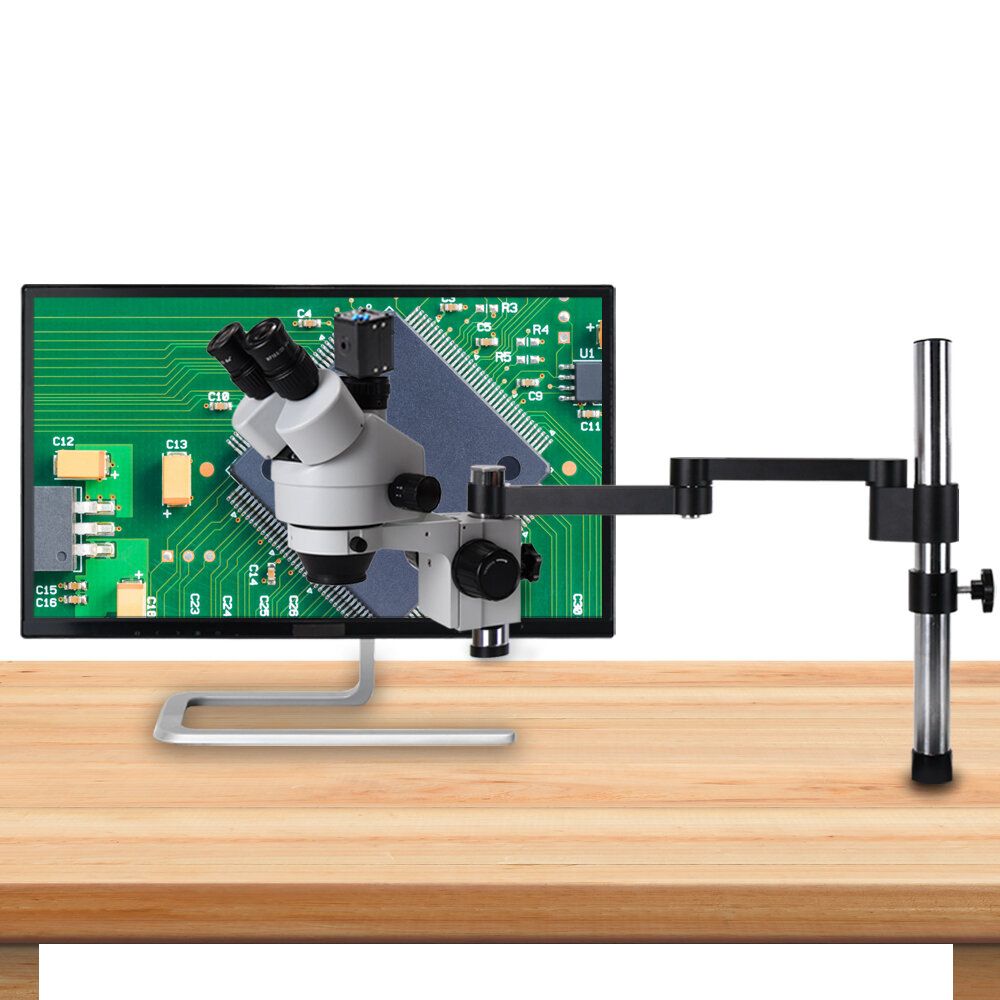 HAYEAR 7-90X Trinocular Microscope With 360 Swivel Arm For