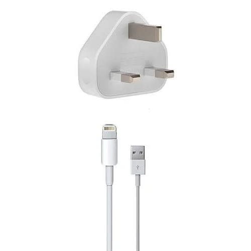 Wall Charger With Lightning USB Data Cable - White