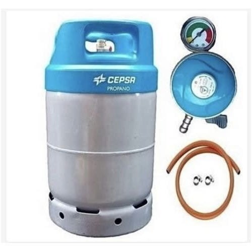 Gas Cylinder With Metered Regulator / Hose & Clips - 12.5kg