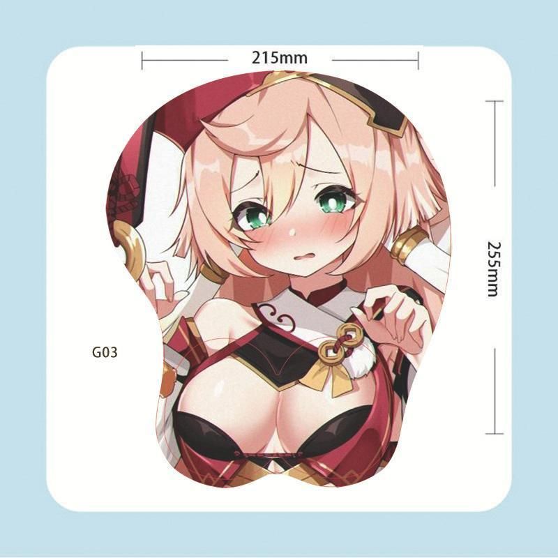 3D Cute Silicone Mouse Pad Animation Breast Mouse Pad Anime