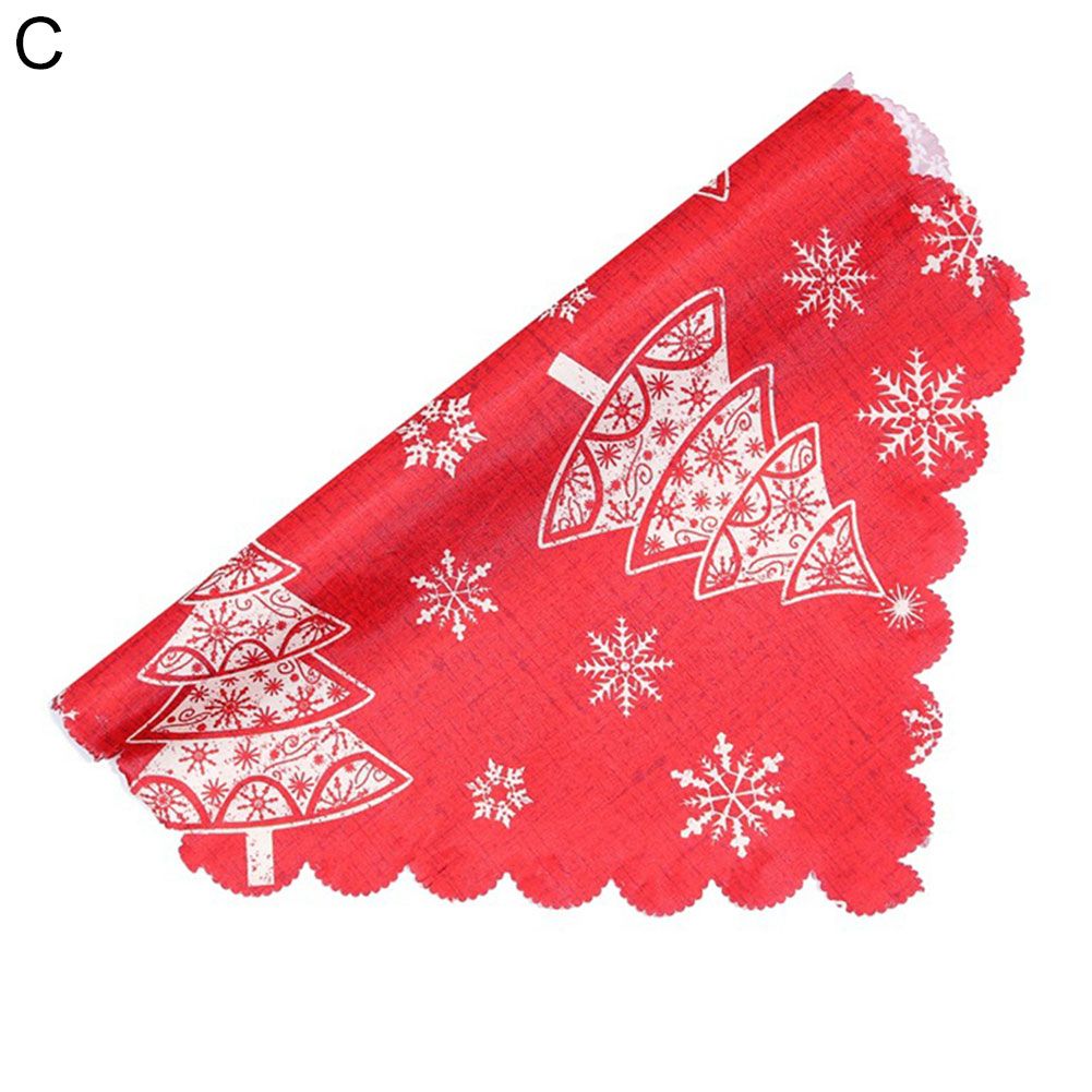Xmas Santa Tree Star Heart Flower Tablecloth Table Runner-
