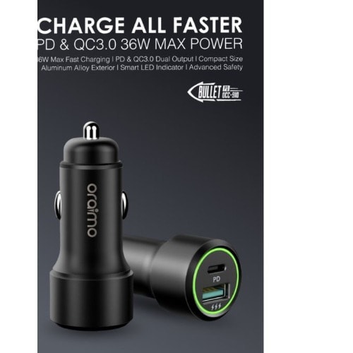 Oraimo Occ-910 Car Charger Usb Type C Outlet - Black