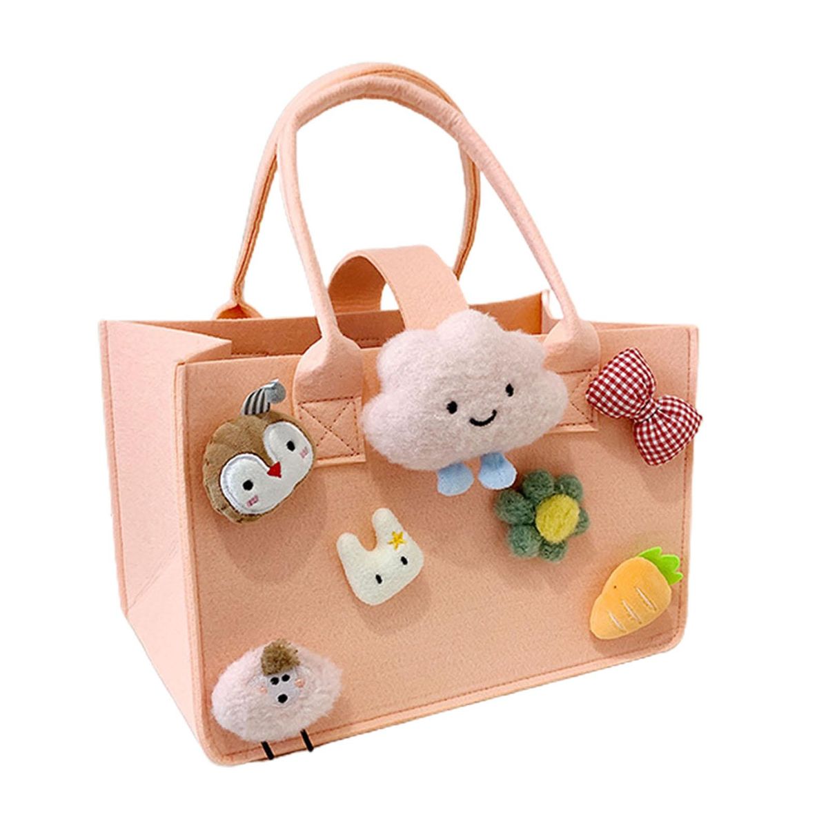 Handbag Creative Cloud Flower Decor Shopping Bag Hot  Pink