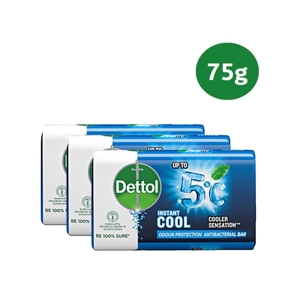 Antibacterial Bathing Soap - Instant Cool 75g - Pack of 3