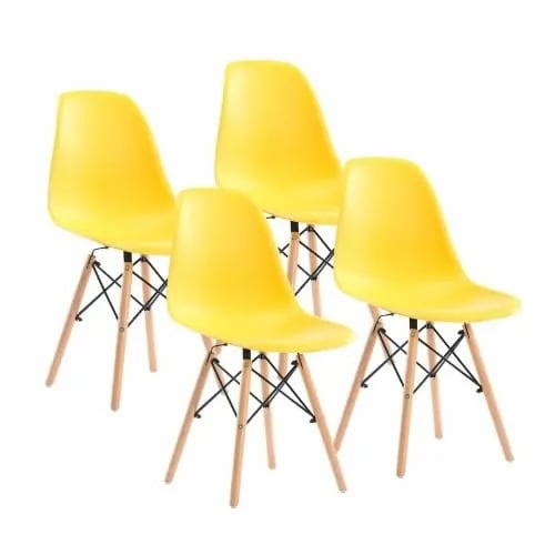 Dinning Chair - Yellow -set Of 4