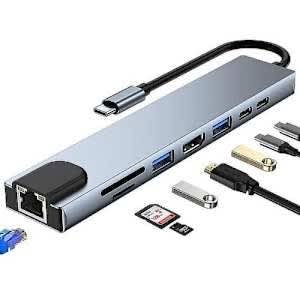 Usb Type- C 8 In 1 Multi-function Adapter