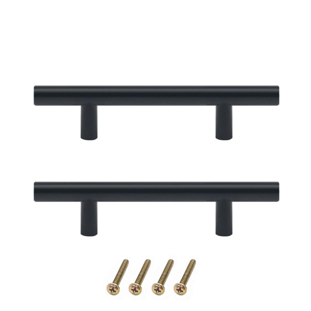 1 Set Cupboard Handle Round Tube Cupboard Door Handle Black