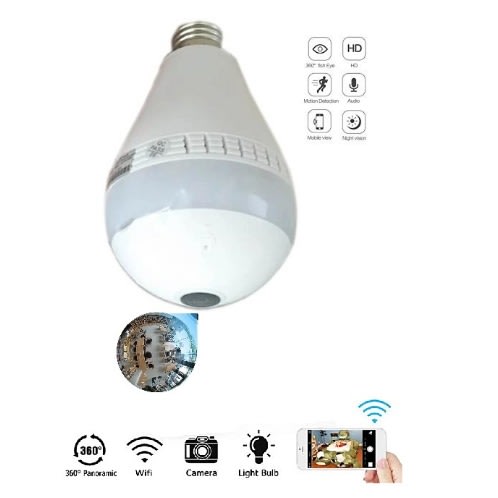 Panoramic Ip Camera 360&deg; | 1080p Res |hidden Ir Camera 3 Led Light | Motion Detection