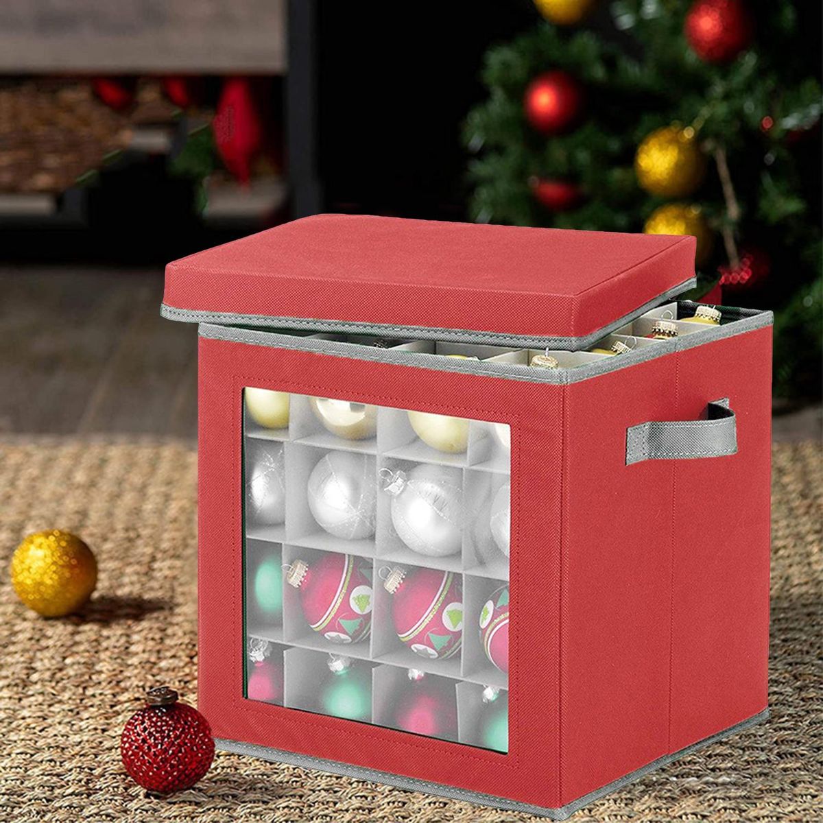 Christmas Gifts Box New Year Sundries Organizer Box Xmas Accessories Red