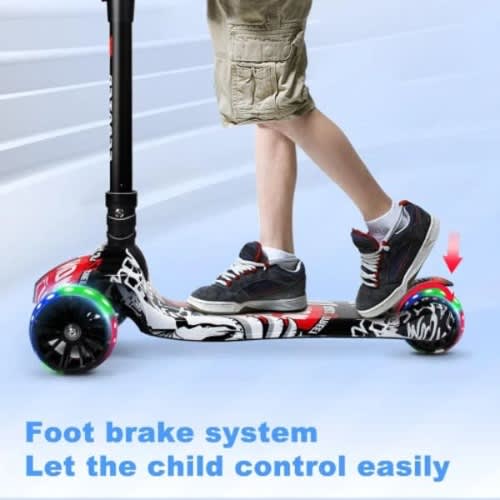 Children Adjustable Kick Scooter With Display Led Lights