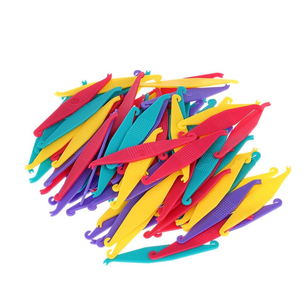 100 Pcs Orthodontic Elastic Placer for Braces Disposable Elastic Rubber Band Placers Mix Color