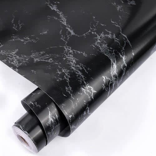 Self Adhesive Marble Wallpaper - Black