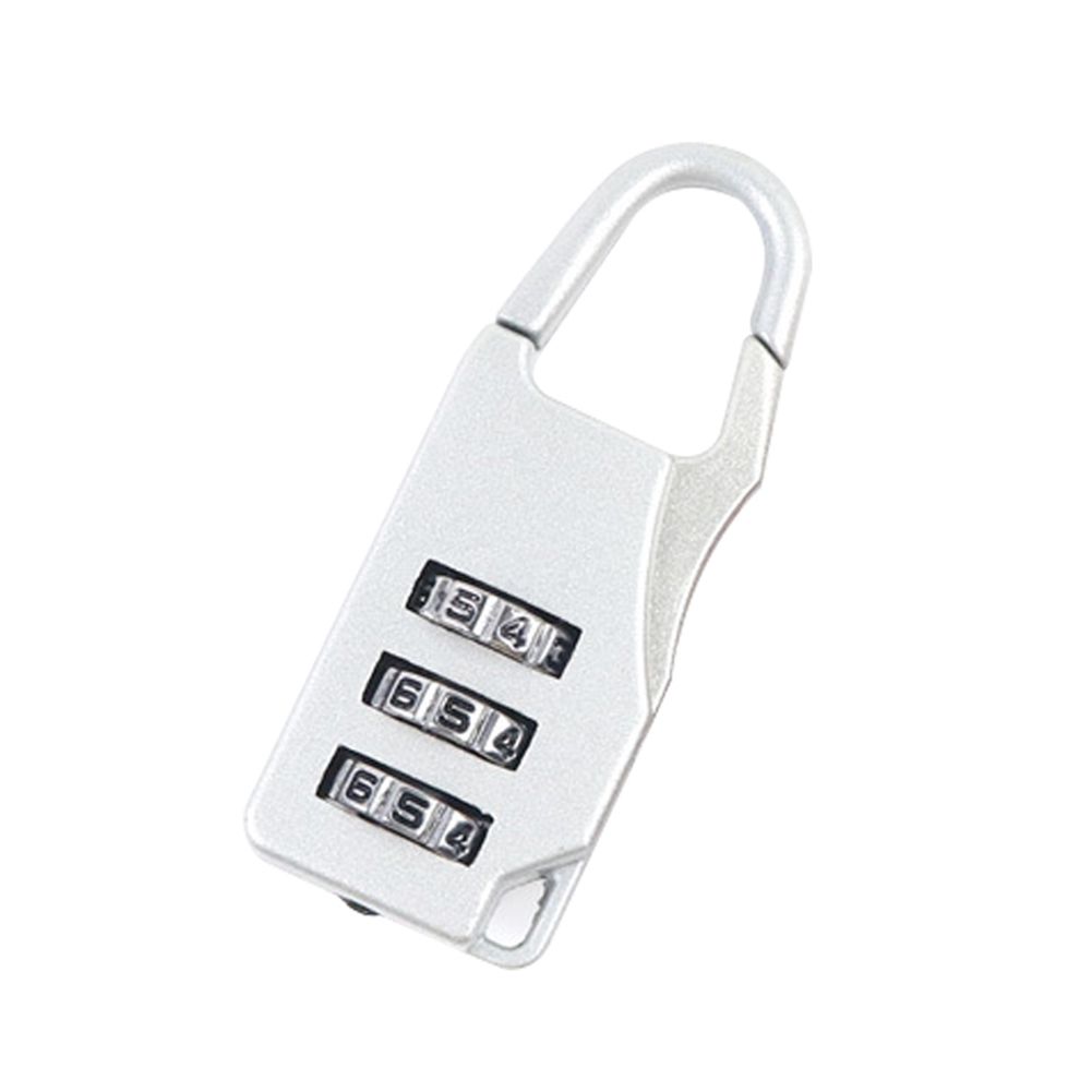 3 Digit Metal Password Combination Lock Suitcase-Silver