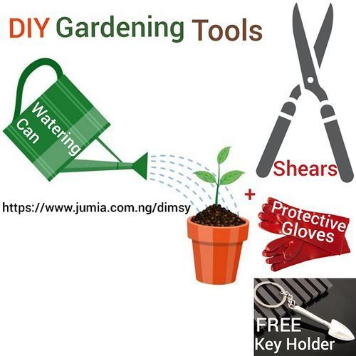 DIY Gardening TOOLS Equipment -Household Garden Plant Watering Can Pot + Flower Garden Pruning Pair Of Shears Horticulture Equipment Tool + Waterproof Hand Protective Gardening Rubber Gloves + FREE Key Holder