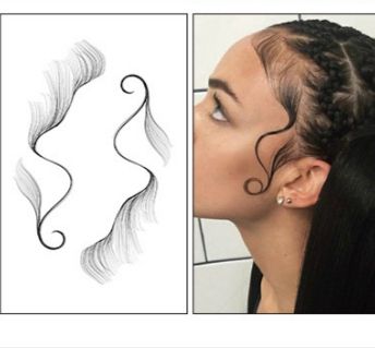 Baby Hair Temporary Tattoo Stickers, Hair Edge Sticker -0013