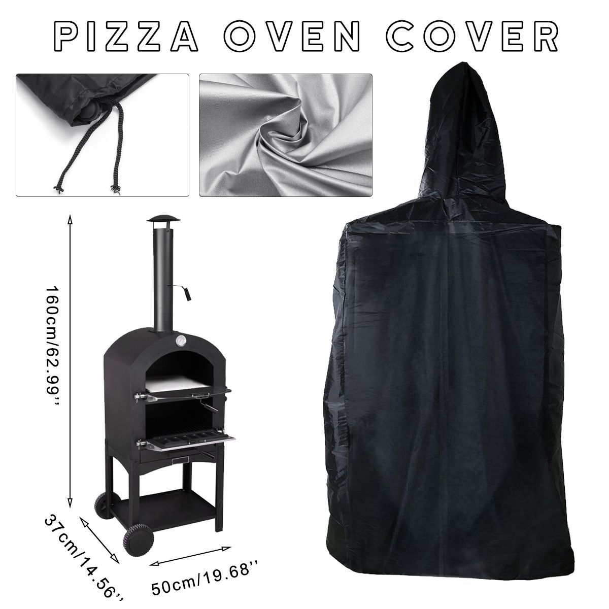 Garden BBQ Dust Cover 5 Sizes Outdoor Courtyard Patio Pizza Oven Cover Waterproof Sunscreen Case Dustproof Waterproof Covers