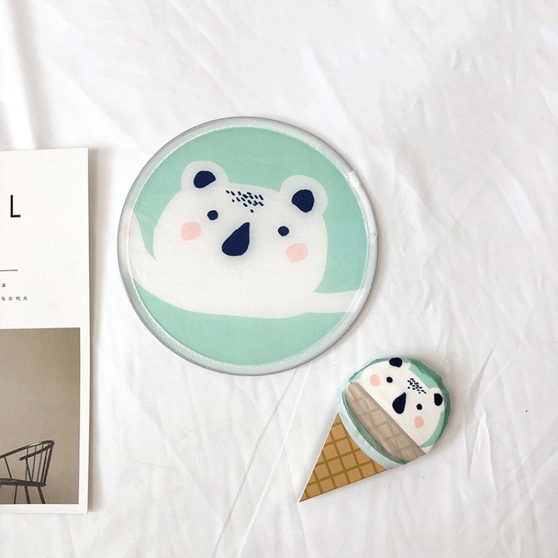 Portable Nylon Fans Fan Creative Mini Folding Hand Cool Fans Round Summer Gift Disk Fan Hand Cartoon Summer 1PC Hand Party Fan