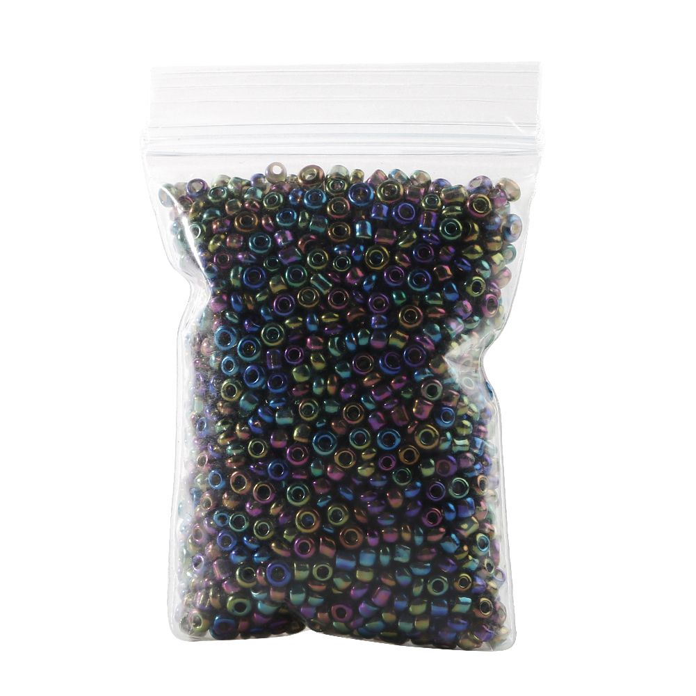 1 Bag 2mm Colorful Round Loose Glass Spacer Beads-Black
