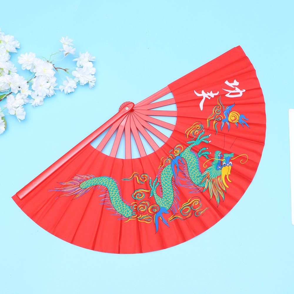 1Pc Martial Chinese Kungfu (Black) Plastic Fan Taichi Arts Fan Performance Fan Fan Fan