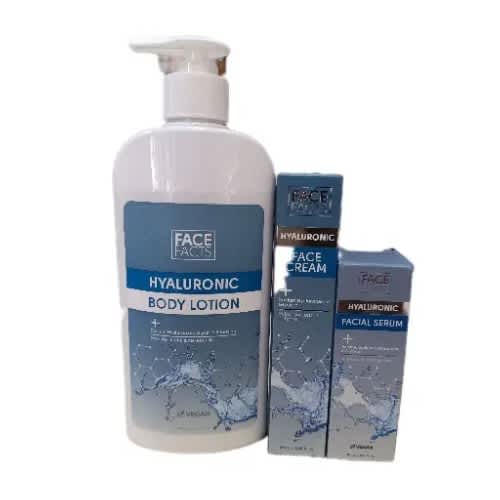Face Facts Hyaluronic Lotion - 400ml / Face Cream - 50ml & Serum - 30ml