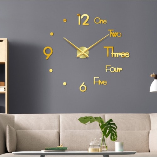 Stick On Wall Clock Diy Large Decal 3d
