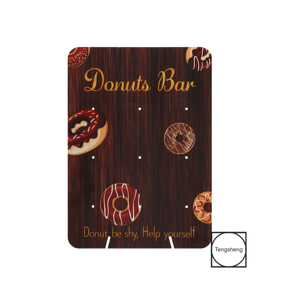 Donut Wall Display Stands Rectangle Wooden Board Dessert