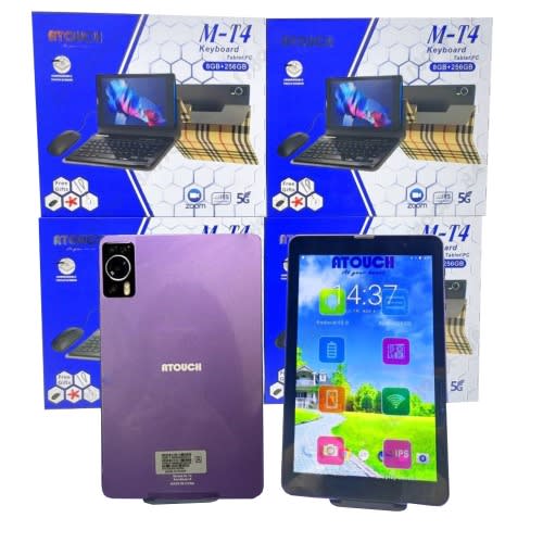 M-T4 Tablet PC with Keyboard - 8" - 256GB ROM - 8GB RAM - 5G SIM Enabled + WiFi - 8000mAh - Violet