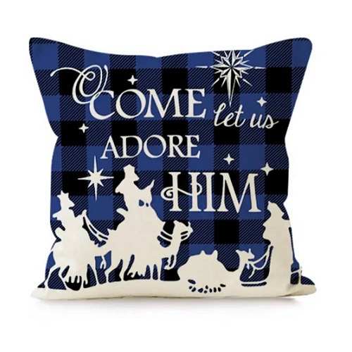 Come Lets Adore Him Throw Pillow 18 X 18 Inch (cover Only)