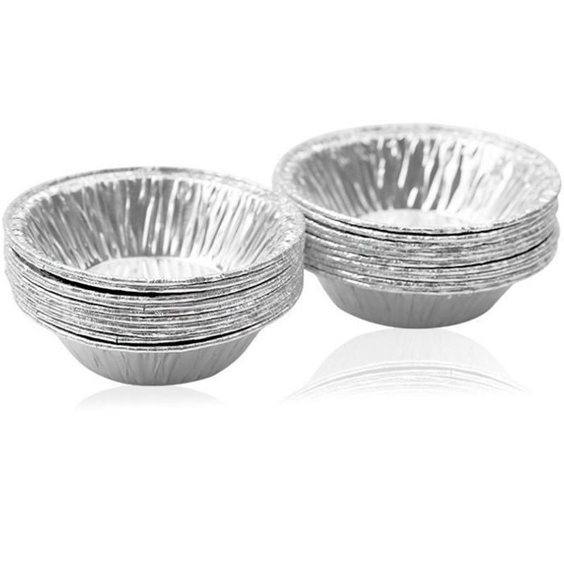 100Pcs Disposable Baking Cups, Aluminum Foil Pa