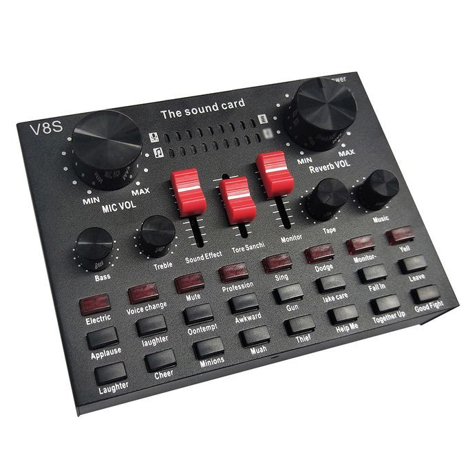 V8S Live Streaming Sound Adapter Phone Laptop Microphone