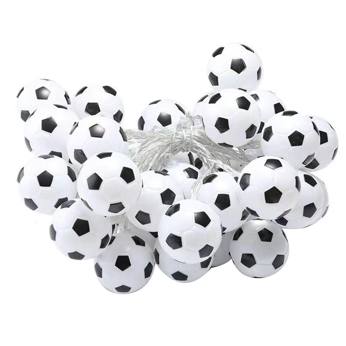 30 LED Football String Lights Indoor Football Outdoor Fairy Lights Garden Accessories Soccer Shaped Rope Lamp Football Home Decorations Lighting for Football World Celebration Bedroom Accessories