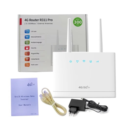 R311 Pro 300Mbps LTE Home CPE Router - 2 External Antennas With Sim Slot