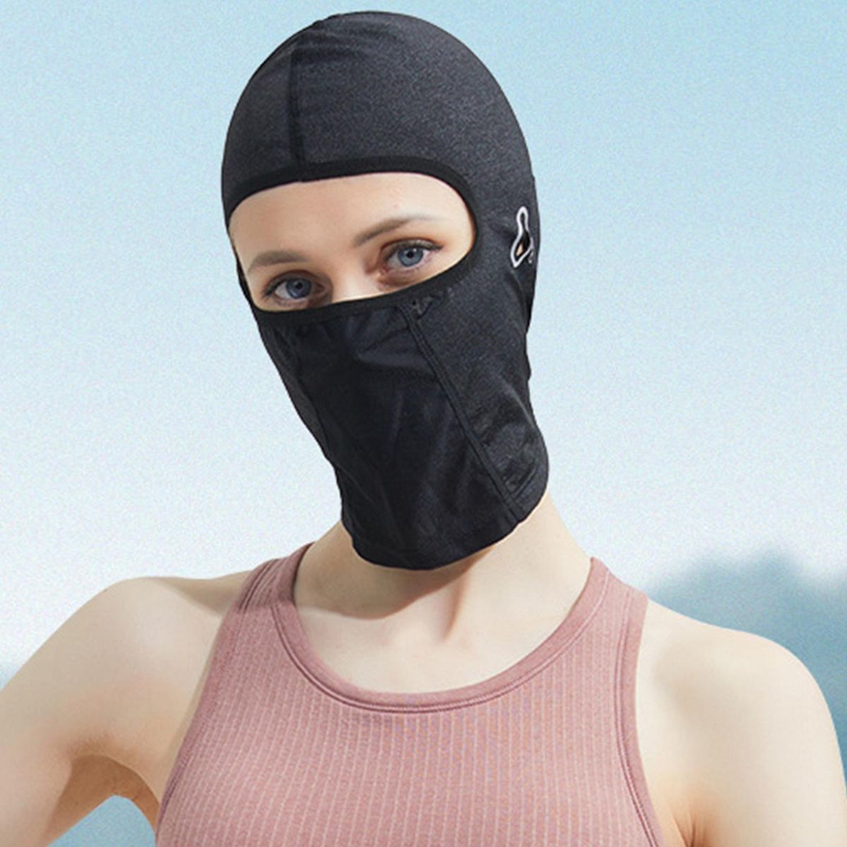 Dustproof Balaclava Mask Hot Weather Full Face Cover Black 11.8x6.7in