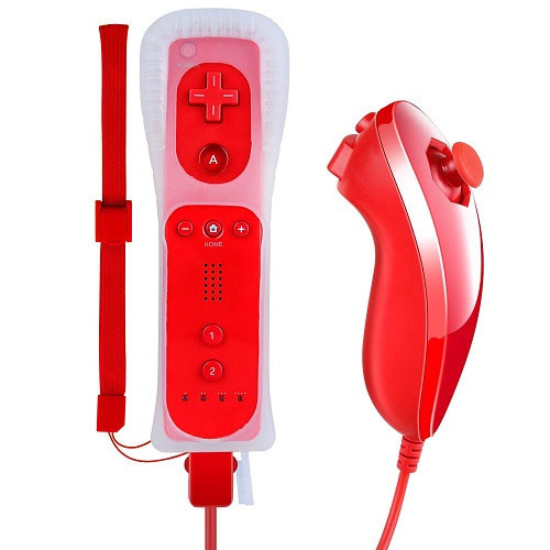 Wii Nunchuk Controller + Remote - Red