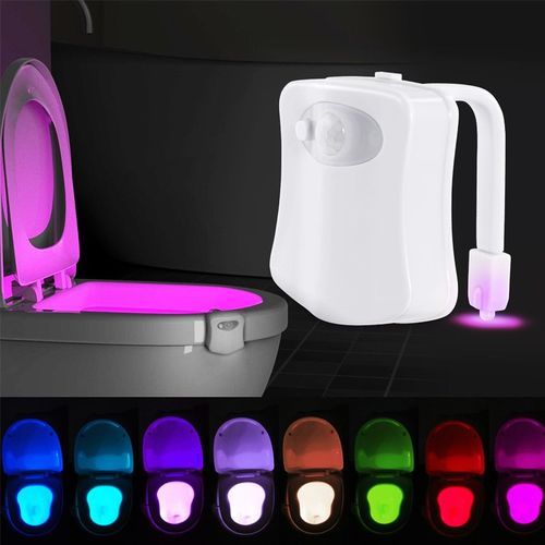 8 Color Changing LED Body Motion Activated Sensor Night Light Toilet Bowl Nightlight Seat Lamp For Bathroom