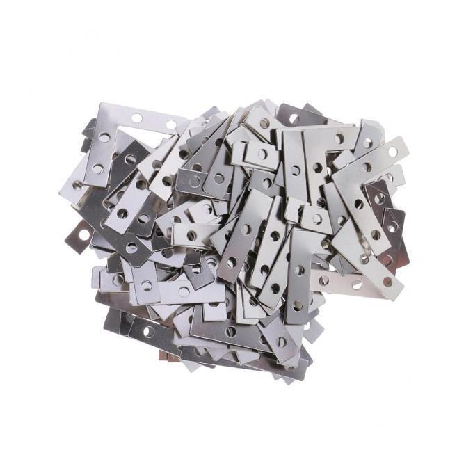 3X 100 Pieces Metal L Shape Corner Brace Plate Flat Angle Bracket