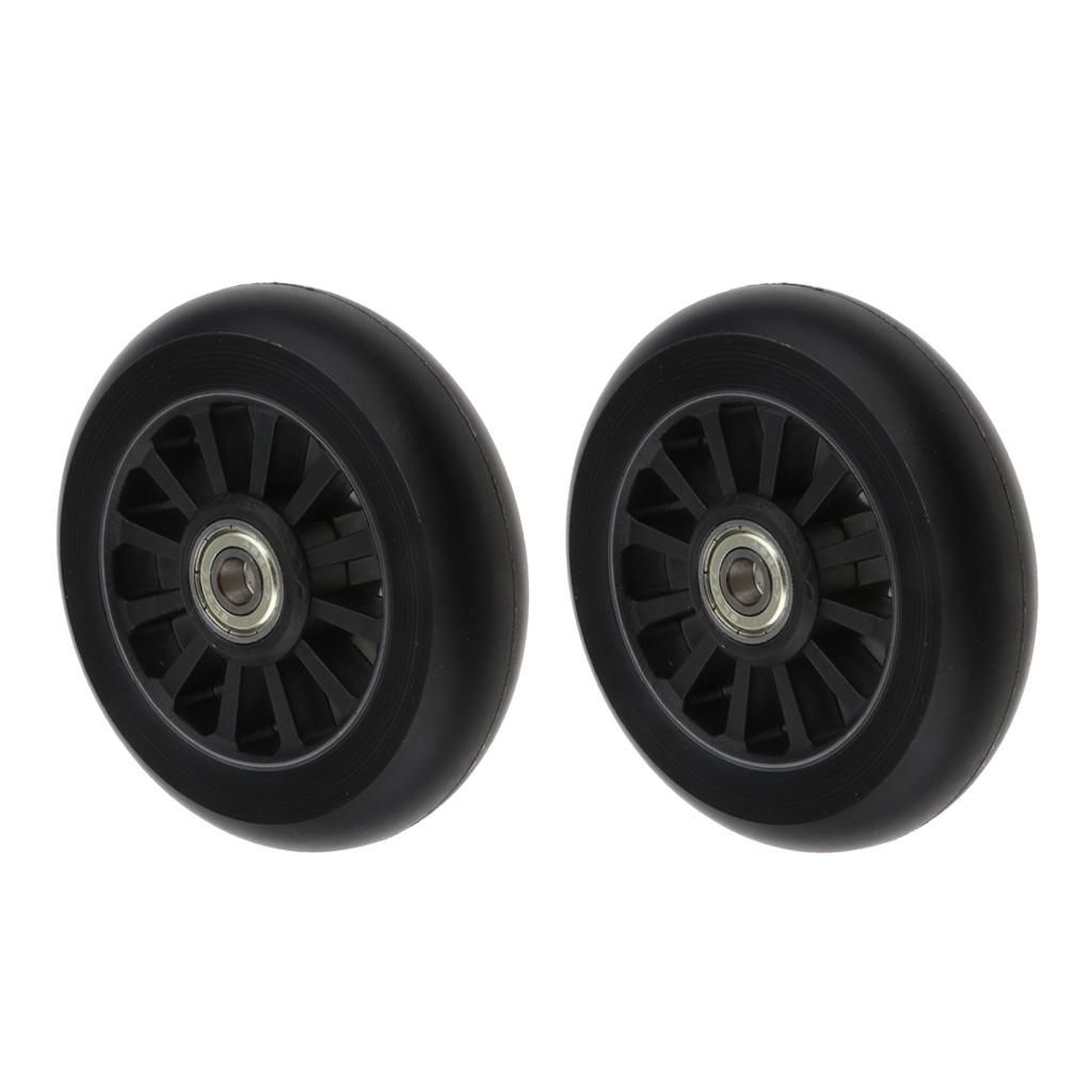 2pcs PU Scooter Wheels Speed Skates Trolley Wheels Black