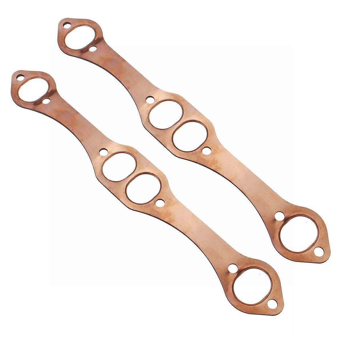 SBC Oval Port Copper Header Exhaust Gaskets For SB Chevy 327 305 350 383 Engines
