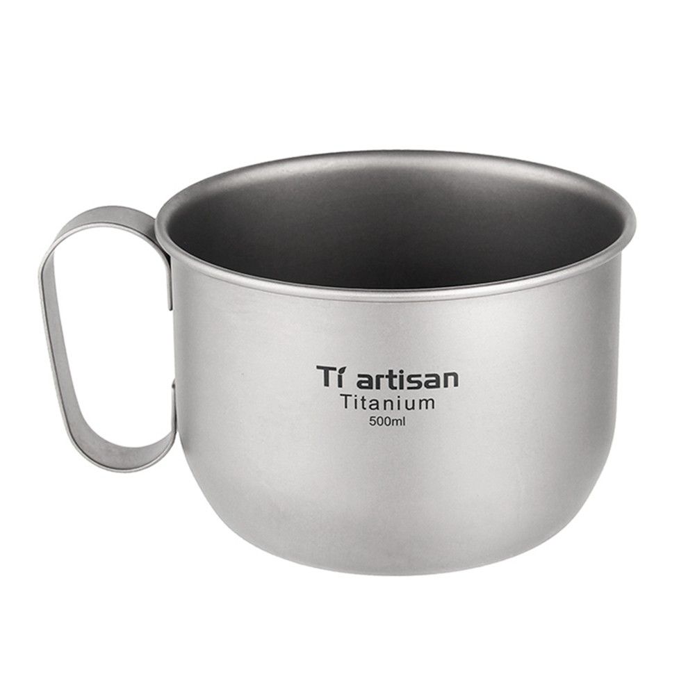 500ml Titanium Water Cup Coffee Mug Outdoor Camping Hiking