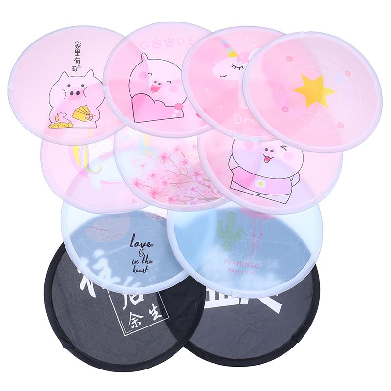 Pig 1PC Cute Folding Unicorn Fan Small Portable Fan Fan Travel Folding Mini Style Fan Cloth Shape Chinese Hand