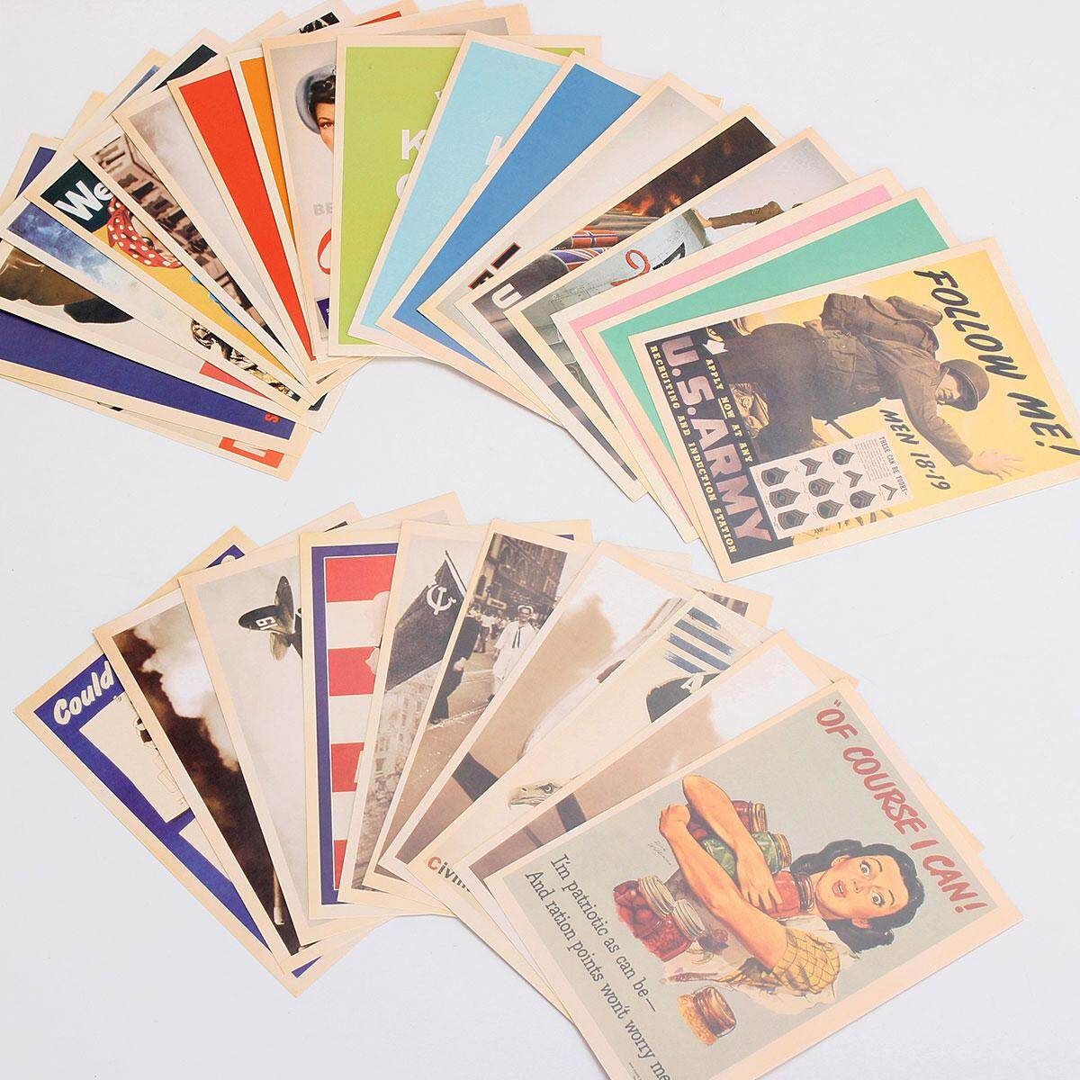 32pcs Vintage Postcards Travel Cities Landscape Photo Poster Retro Cards Set World War II - World War II