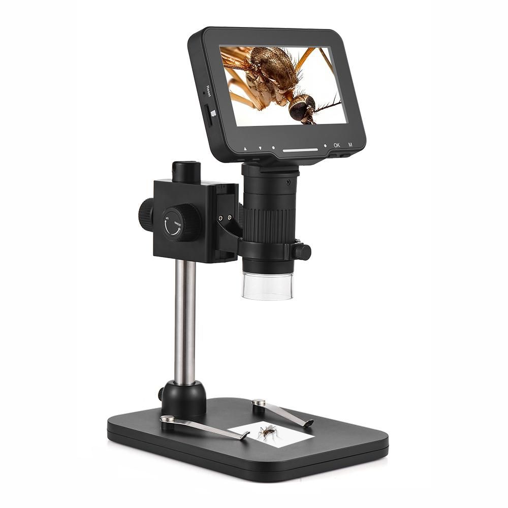 High Resolution USB Digital Microscope FHD 1080P Lightness Adjustable with 4.3-inch Large IPS Screen for Plant Insect Observation Best Gift for Children Teenagers Students
